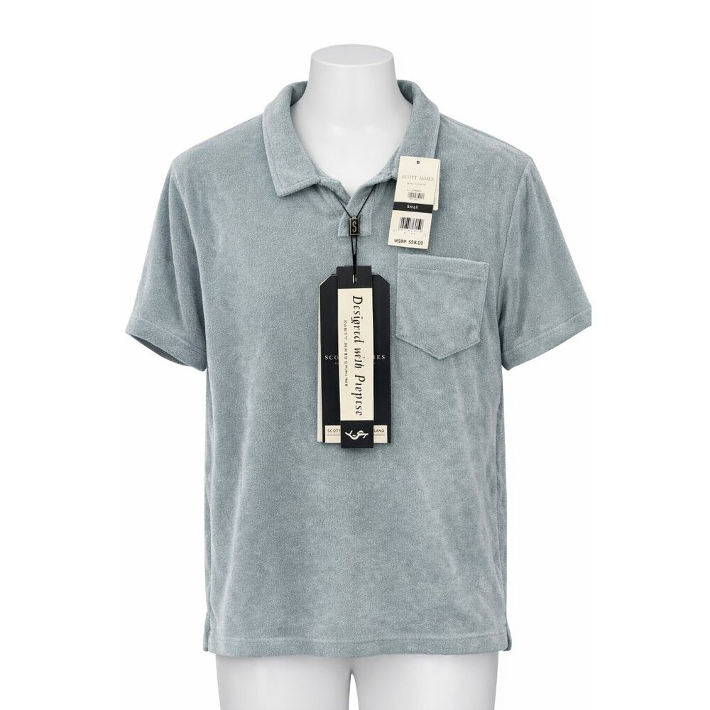 Scott James Terry Cloth Polo Shirt Men S Toweling Resort‎ Beach NWT
